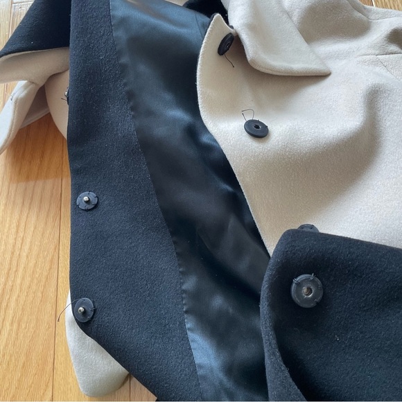 Loro Piana Fleurette Harper Stand Collar Knee Length Colorblock Wool Coat Size 6 - Picture 12 of 12